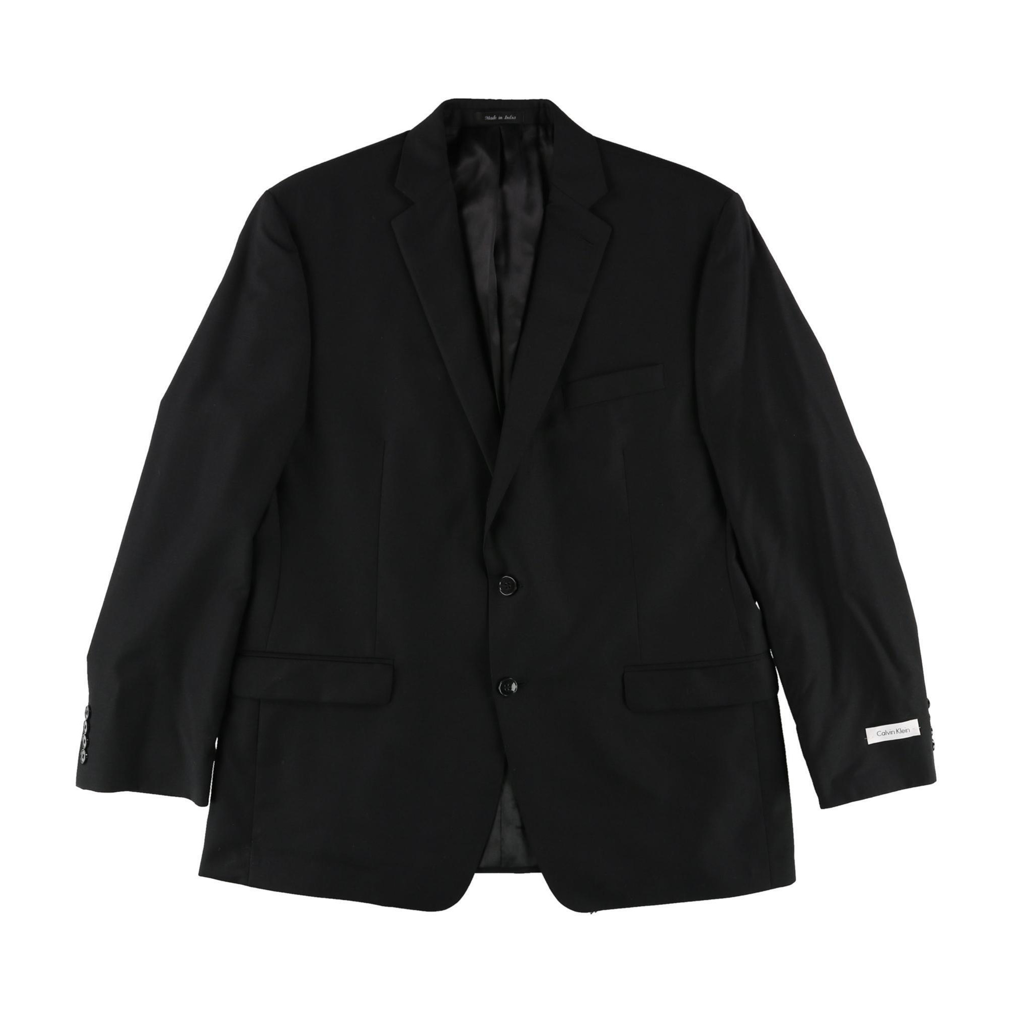 Calvin Klein Mens Solid Two Button Blazer Jacket, Style # MLKA25FX1584-A
