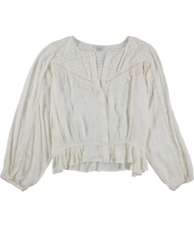 American Eagle Womens Lace Accent Peasant Blouse, Style # 035-2351-3025