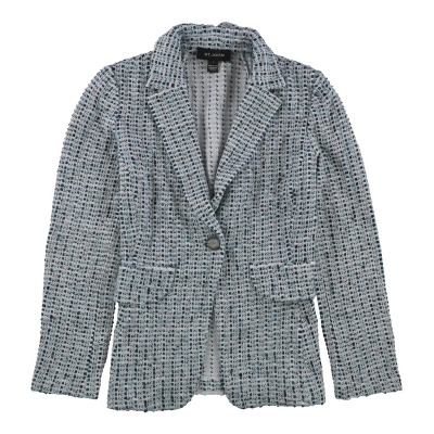 St. John Womens Striped Checks One Button Blazer Jacket, Style # K61S063 