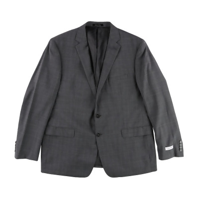Calvin Klein Mens Windowpane Two Button Blazer Jacket, Style # MBYR3FY0665-A 