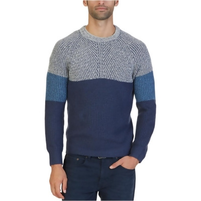 Nautica Mens Multi-Textured Colorblocked Pullover Sweater, Style # S63314 