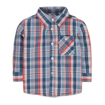 Levi's Boys Plaid LS Button Up Shirt, Style # 616476 