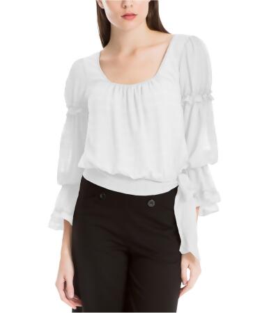 Max Studio London Womens Ruffled Tie-Waist Knit Blouse, Style 7M11J34