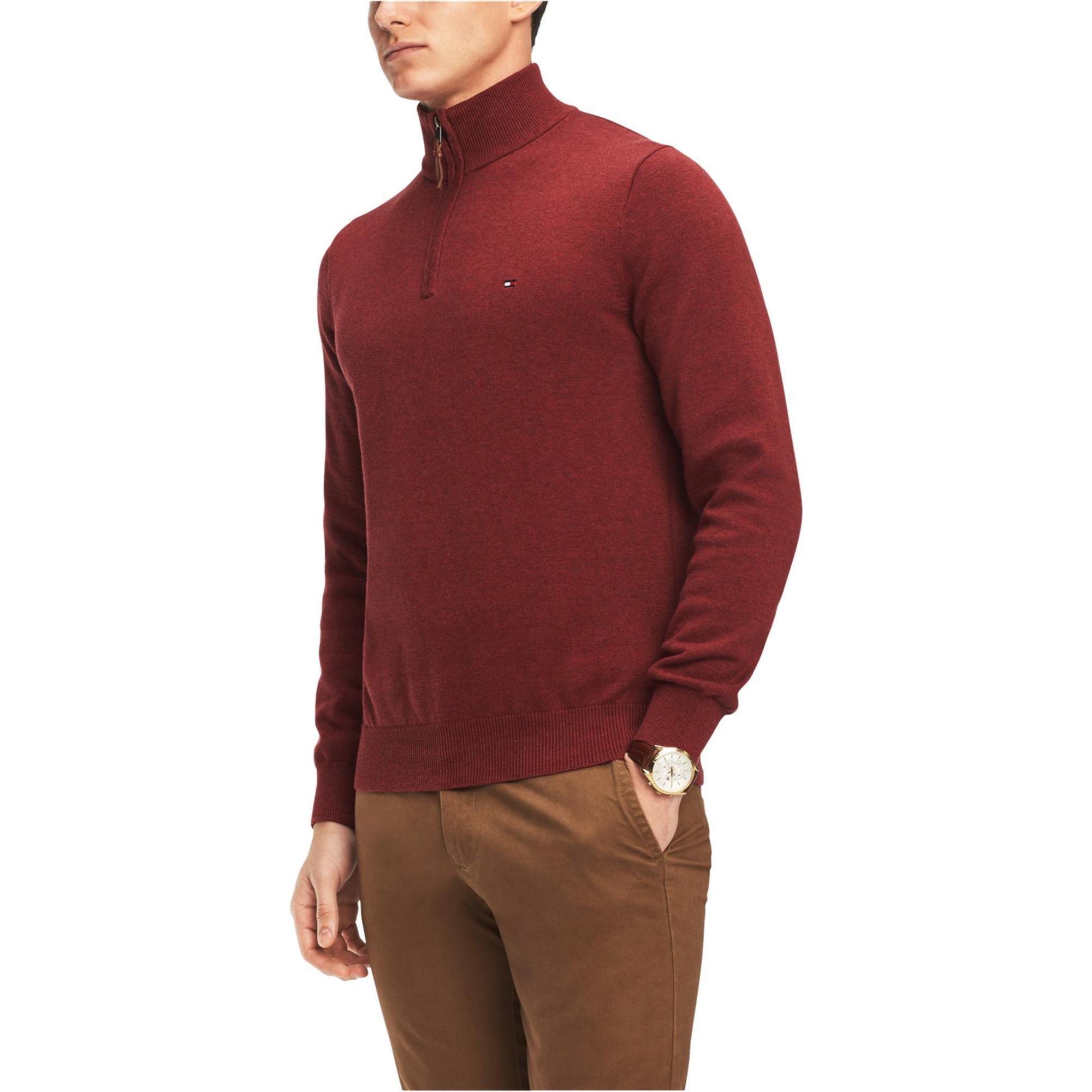 Tommy Hilfiger Mens Quarter Zip Cardigan Sweater, Style # 78C6126