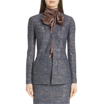 St. John Womens Sequin Tweed Knit One Button Blazer Jacket, Style # K62T092 