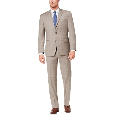 Michael Kors Mens Plaid Two Button Formal Suit, Style # KELS2K2Z2155 