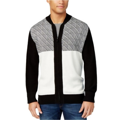 Sean John Mens Jacquard Zip-Up Cardigan Sweater, Style # HS160113 