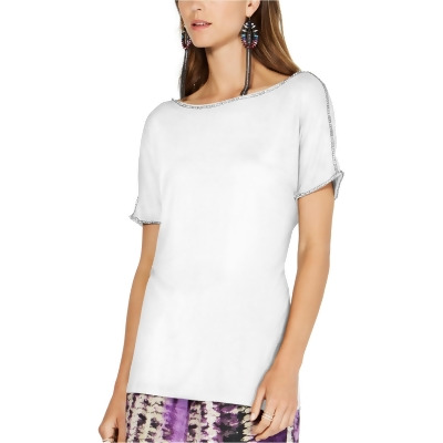 I-N-C Womens Jewel Embellished T-Shirt, Style # 100055205C 