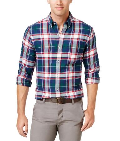 John Ashford Mens Big & Tall Plaid Button Up Shirt, Style # 74110BTFLN 