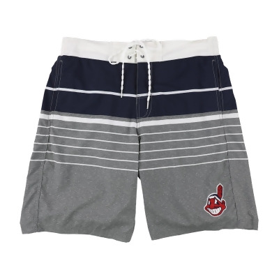 G-III Sports Mens MLB Indians Lace-Up Swim Bottom Trunks, Style # LA7-005-1 