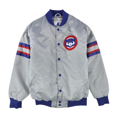 STARTER Mens Chicago Cubs Satin Varsity Jacket, Style # LS770461 
