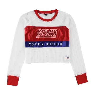 Tommy Hilfiger Womens Giants Mesh Crop Graphic T-Shirt, Style # 6U00Z027 