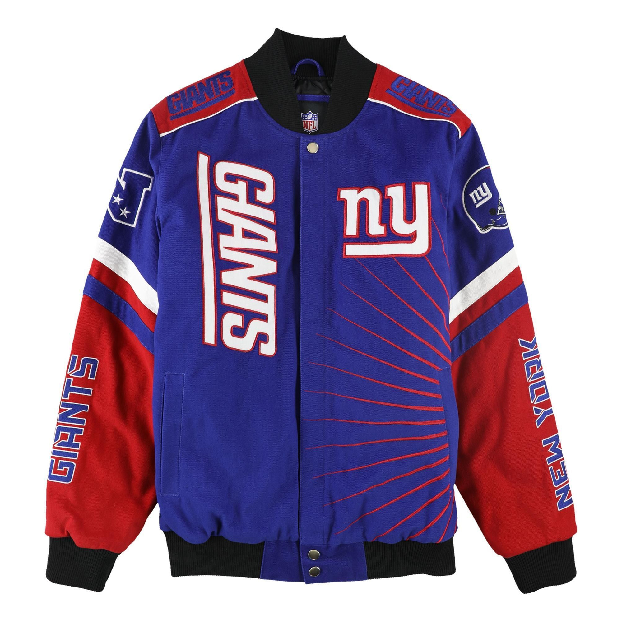 NFL Mens New York Giants Embroidered Varsity Jacket, Style # LA20Z153