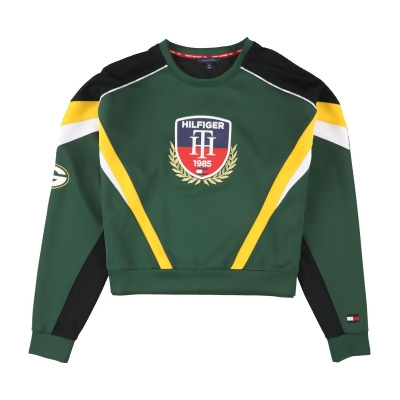Tommy Hilfiger Womens Green Bay Packers Cropped Sweatshirt, Style # 6U00Z048 