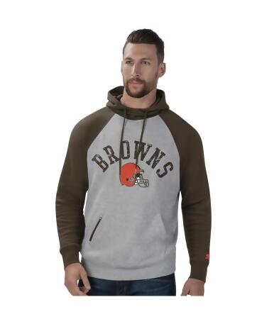 Starter Mens Cleveland Browns Hoodie Sweatshirt, Brown, Large