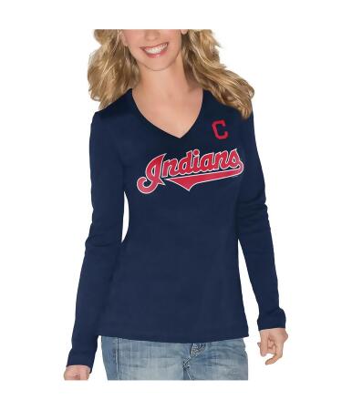 Cleveland Indians G-III 4Her by Carl Banks Women's Post Season Long Sleeve T-Shirt - Navy