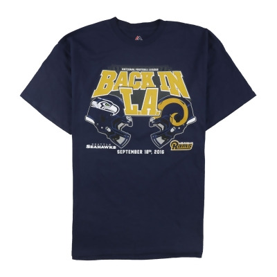Majestic Mens Seahawks vs LA Rams Graphic T-Shirt, Style # 2952X-3 