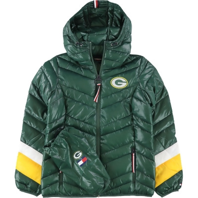 Tommy Hilfiger Womens Green Bay Packers Puffer Jacket, Style # 6U00Z042 