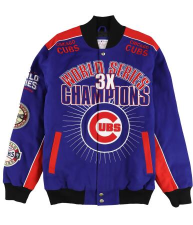 G-III Sports Mens Chicago Cubs World Series 3X Champions Varsity Jacket