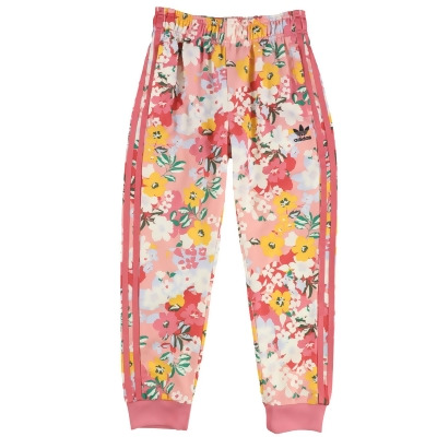 Adidas Girls Floral Athletic Track Pants, Style # GN4210-B 