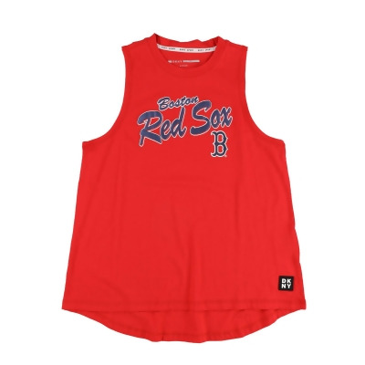 DKNY Womens Boston Red Sox Puff Logo Muscle Tank Top, Style # DS25Z874 