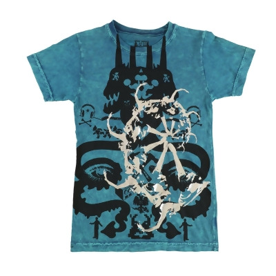 Evil Genius Boys Acid Wash Metallic Print Graphic T-Shirt, Style # 006362 