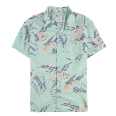 American Eagle Mens Tropical Floral Button Up Shirt, Style # 5283 