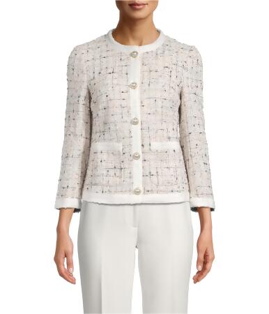 Anne Klein Womens Tweed Five Button Blazer Jacket, Style # 10785944