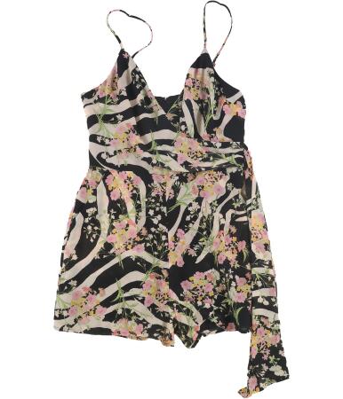 GUESS Womens Floral-Zebra-Print Romper Jumpsuit, Style # W0YD42R1V35 