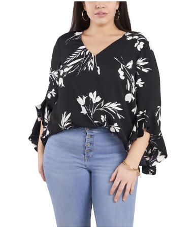 Vince Camuto Womens Printed Floral V Neck Pullover Blouse, Style # 9221092 