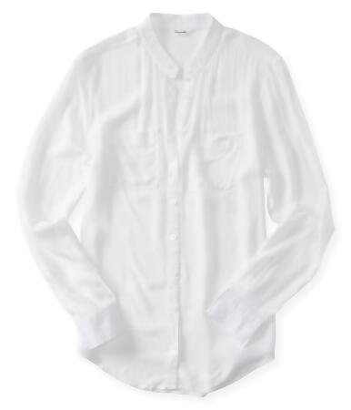 Aeropostale Womens Semi-Sheer Button Up Shirt - L