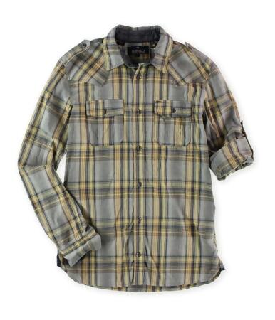 Buffalo David Bitton Mens Plaid Ls Button Up Shirt - S