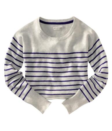 Aeropostale Womens Long Sleeve Opposite Stripe Knit Sweater - L