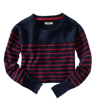 Aeropostale Womens Long Sleeve Opposite Stripe Knit Sweater - XS