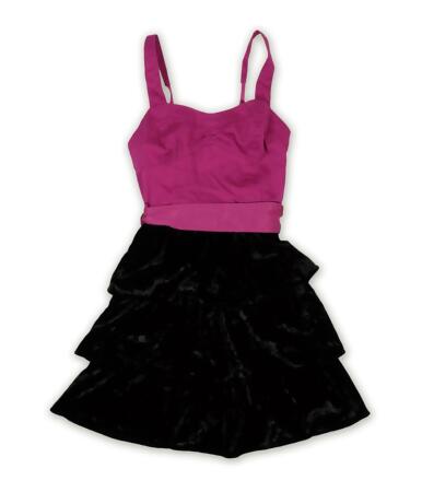 Aeropostale Womens Belted Velvet Halter Tiered Dress - L