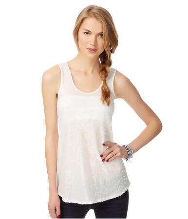 Aeropostale Womens Sequin Front Tank Top - L