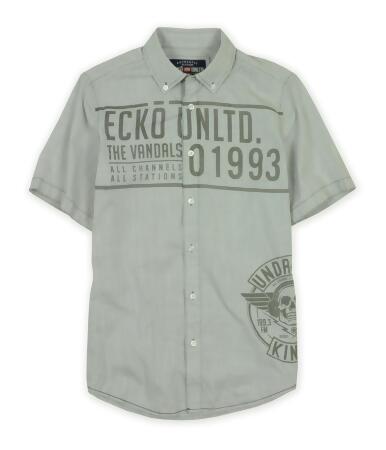 Ecko Unltd. Mens Kings Ss Woven Graphic Button Up Shirt - S