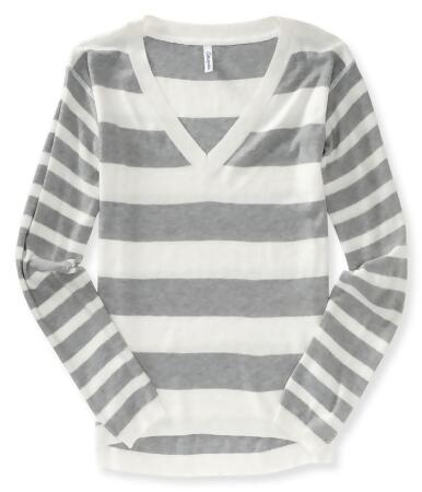 Aeropostale Womens Striped V Neck Knit Sweater - M