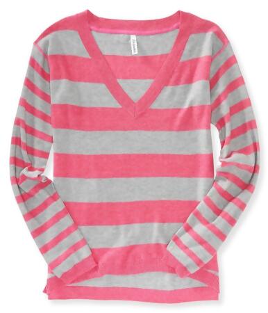 Aeropostale Womens Striped V Neck Knit Sweater - XS