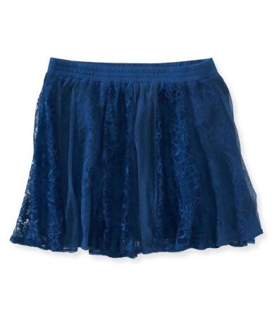 Aeropostale Womens Vertical Lace Overlay Mini Skirt - L