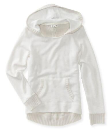 Aeropostale Womens Hybrid Knit Fleece Hooded Hoodie Sweatshirt - S
