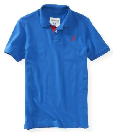 Aeropostale Mens Pigeon Contrast-Placket Pique Rugby Polo Shirt - XS