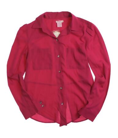 Fourty's Womens Solid Button Up Shirt - S