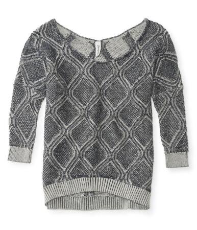 Aeropostale Womens Brindled Diamond Knit Sweater - M