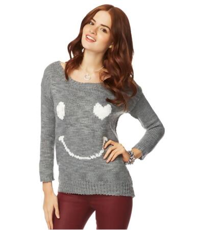 Aeropostale Womens Loose Heart Smile Knit Sweater - XL