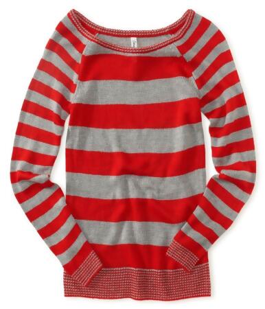 Aeropostale Womens Skinny Stripe Crew Knit Sweater - S