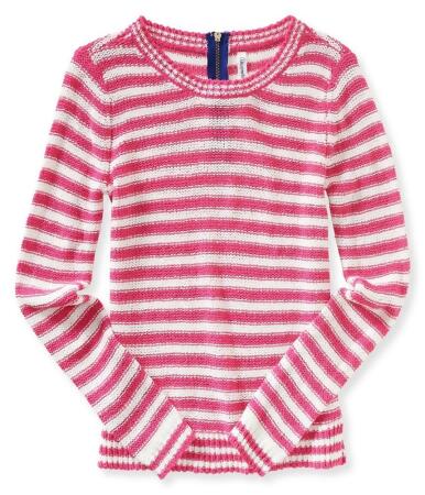 Aeropostale Womens Striped Zip Back Knit Sweater - S