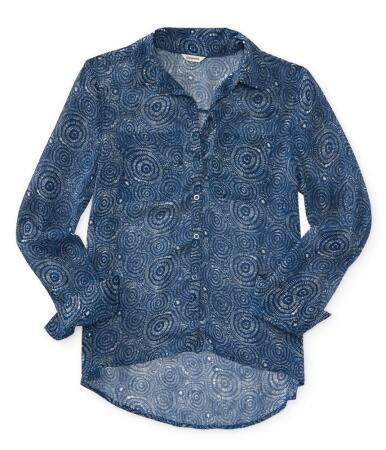 Aeropostale Womens Sheer Button Up Shirt - XS