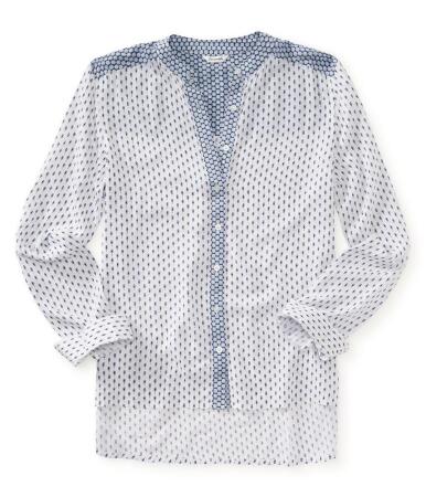 Aeropostale Womens Mix Print Button Up Shirt - L