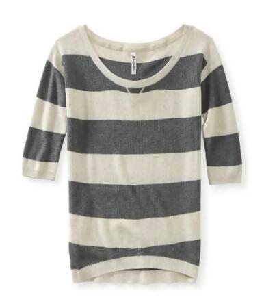 Aeropostale Womens Striped Ribbed Knit Sweater - XL